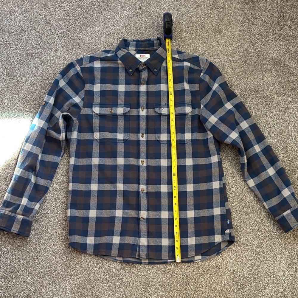 Fjallraven Blue and Brown Plaid Button-Down Shirt